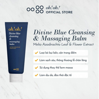 Sáp Tẩy Trang Làm Sạch Sâu, Trẻ Hóa Da Không Gây Mụn oh!oh! Divine Blue Cleansing & Massaging Balm