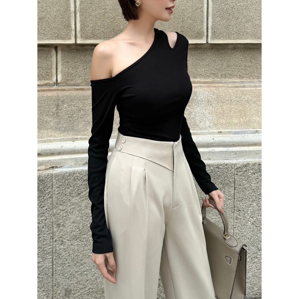 Ảnh BBSTORE’S Áo Thun Tay Dài Khoét Vai Cá Tính - A2267 4