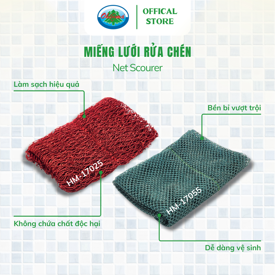 Ảnh Miếng Lưới Rửa Chén Đa Năng Ohiama Net Scourer Chính Hãng, Chuyên Dụng Cho Nhà Hàng Quán Ăn, Tết 4