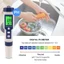 Bút kiểm tra chất lượng nước, đo độ mặn nước 5 là 1 pH/TDS/EC/độ mặn/nhiệt độ, kèm theo 3 gói pH tiêu chuẩn