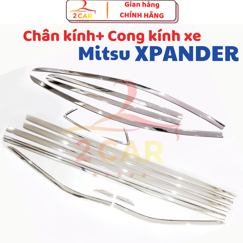 Nẹp viền chân kính, cong kính xe Mitsubishi Xpander 2018- 2021, 2022, 2023,2024 hàng inox cao cấp