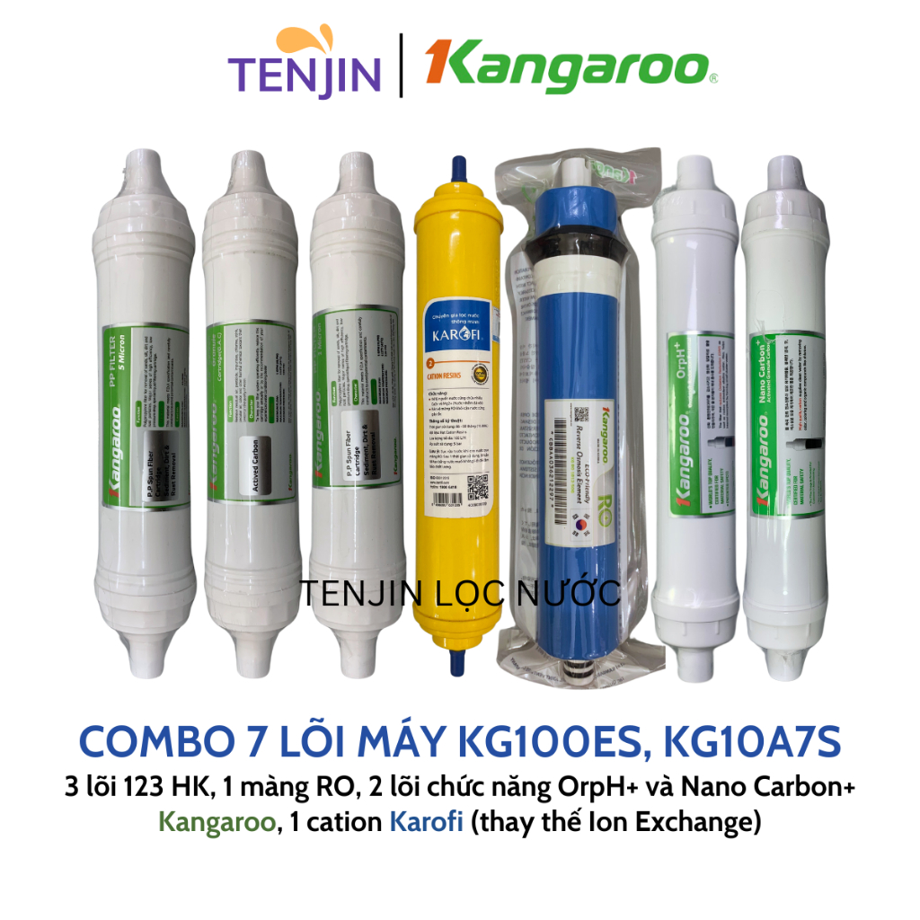 Combo 7 Lõi Lọc Nước Kangaroo Hydrogen Dành Cho Máy KG100ES, KG100EO, KG10A7S, KG10A6S, KG10A8ES, KG10A9S, KG10A8ES