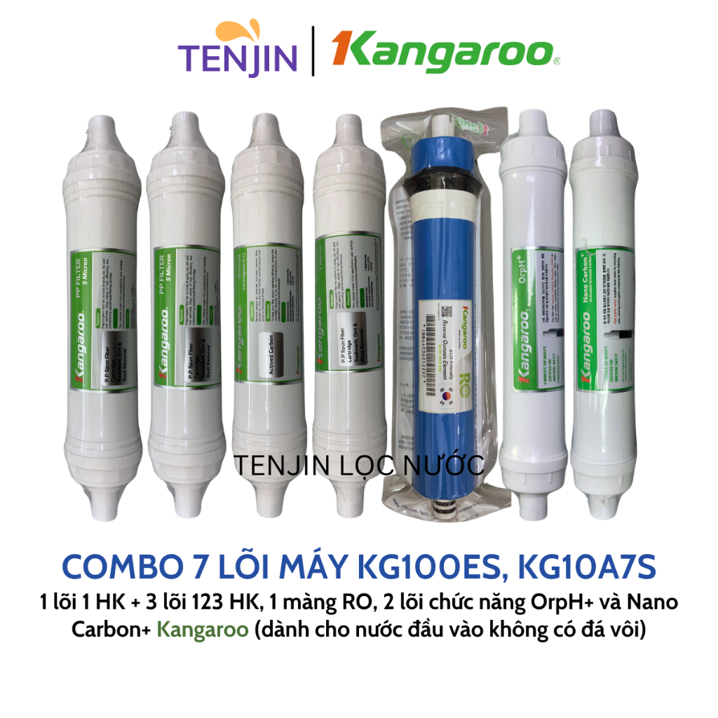 Combo 7 Lõi Lọc Nước Kangaroo Hydrogen Dành Cho Máy KG100ES, KG100EO, KG10A7S, KG10A6S, KG10A8ES, KG10A9S, KG10A8ES