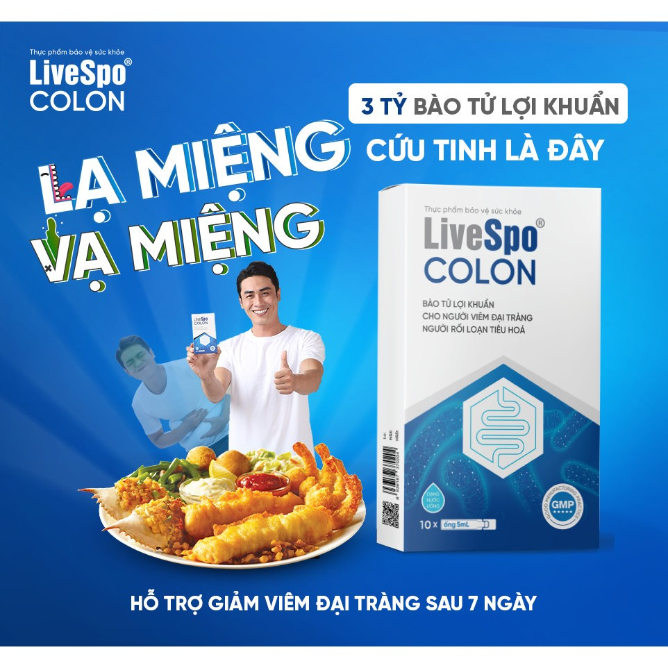 Ảnh Combo 6 Hộp Bào tử lợi khuẩn LiveSpo Colon dùng cho Viêm Đại Tràng, Tiêu chảy, Táo bón(10 ống) 4