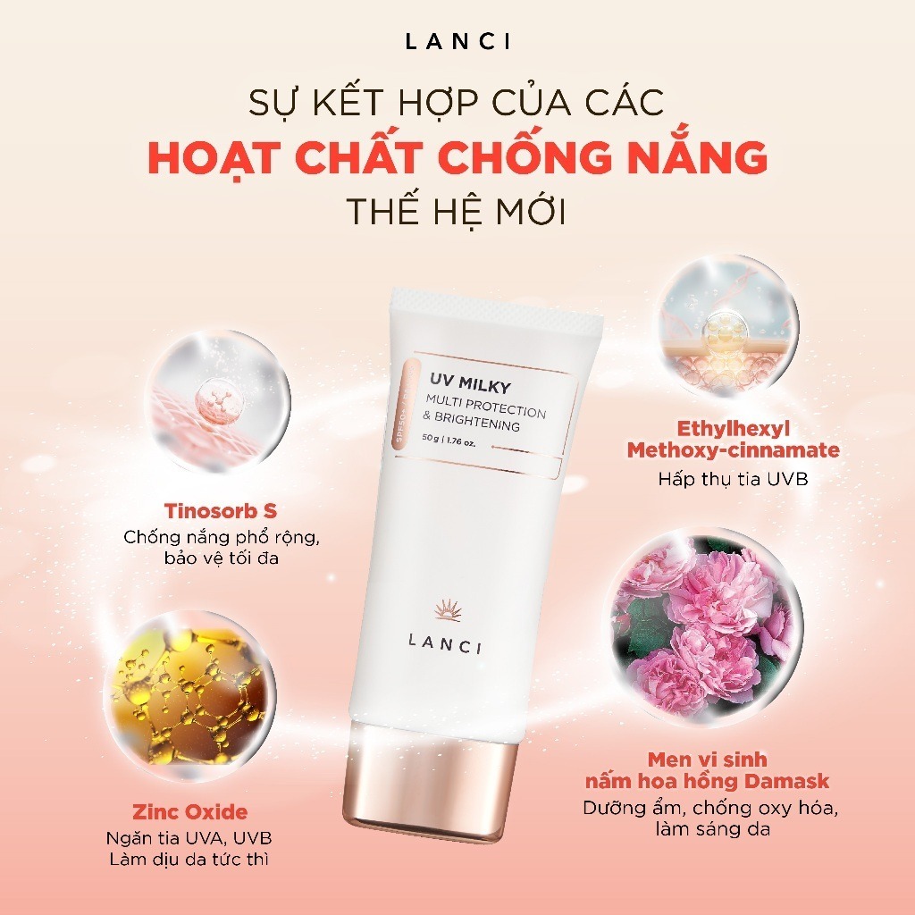 Ảnh Bộ đôi Sáp tẩy trang 100ml và Sữa chống nắng 50ml LANCI combo làm sạch và chống nắng 2