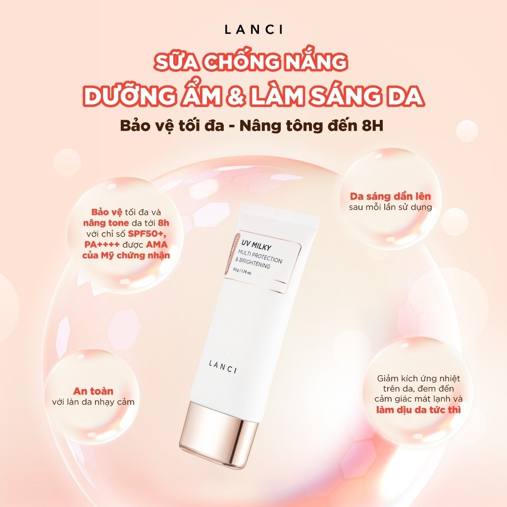 Ảnh Bộ đôi Sáp tẩy trang 100ml và Sữa chống nắng 50ml LANCI combo làm sạch và chống nắng 3