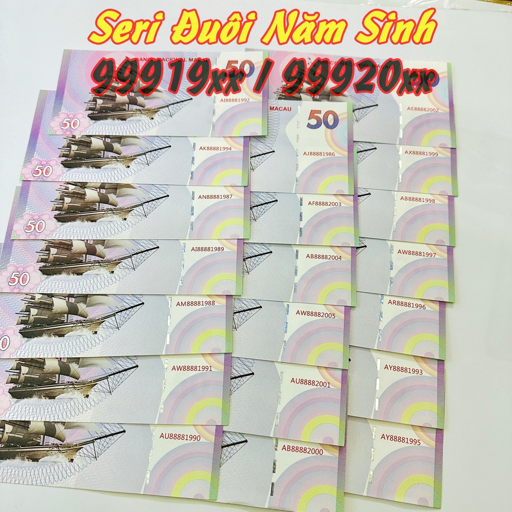⭐XÃ KHO⭐ [Năm Sinh 19xx 20xx] Tiền Kỷ Niệm Thuận Buồm Xuôi Gió Macao sưu tầm, biếu tặng, lì xì độc đáo