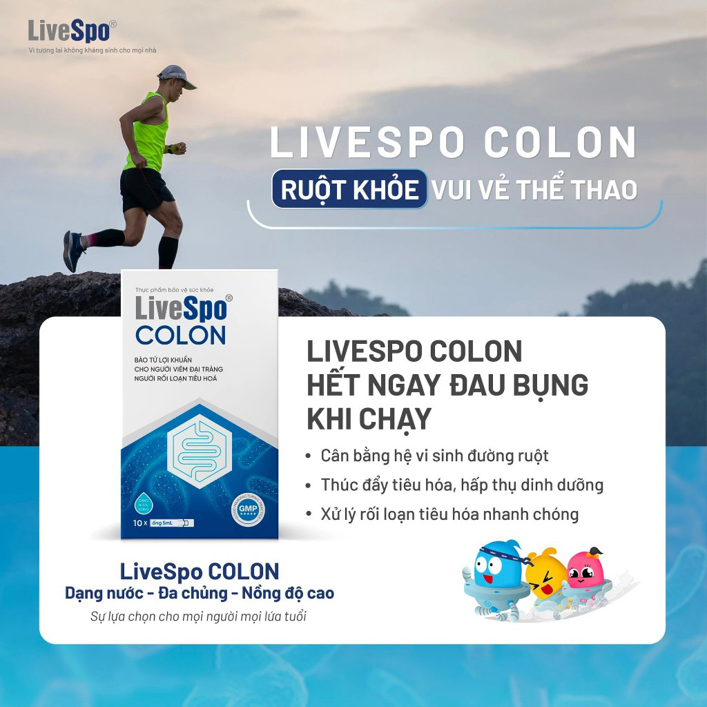 Combo 3 Hộp Bào tử lợi khuẩn LiveSpo Colon dùng cho Viêm Đại Tràng, Tiêu chảy, Táo bón(10 ống)