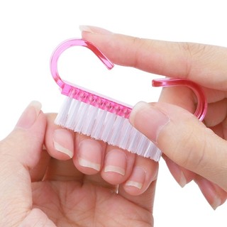 Bàn chải làm sạch bụi móng tay chất liệu nhựa màu sắc ngẫu nhiên, Bàn chải chà móng Nail, Bàn chải làm sạch móng tay
