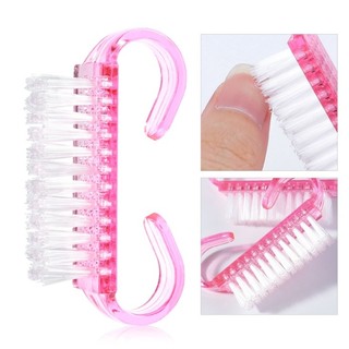 Bàn chải làm sạch bụi móng tay chất liệu nhựa màu sắc ngẫu nhiên, Bàn chải chà móng Nail, Bàn chải làm sạch móng tay