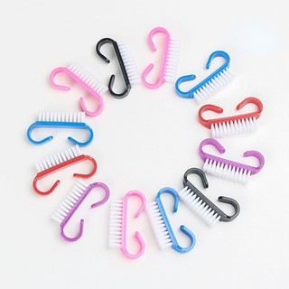 Bàn chải làm sạch bụi móng tay chất liệu nhựa màu sắc ngẫu nhiên, Bàn chải chà móng Nail, Bàn chải làm sạch móng tay
