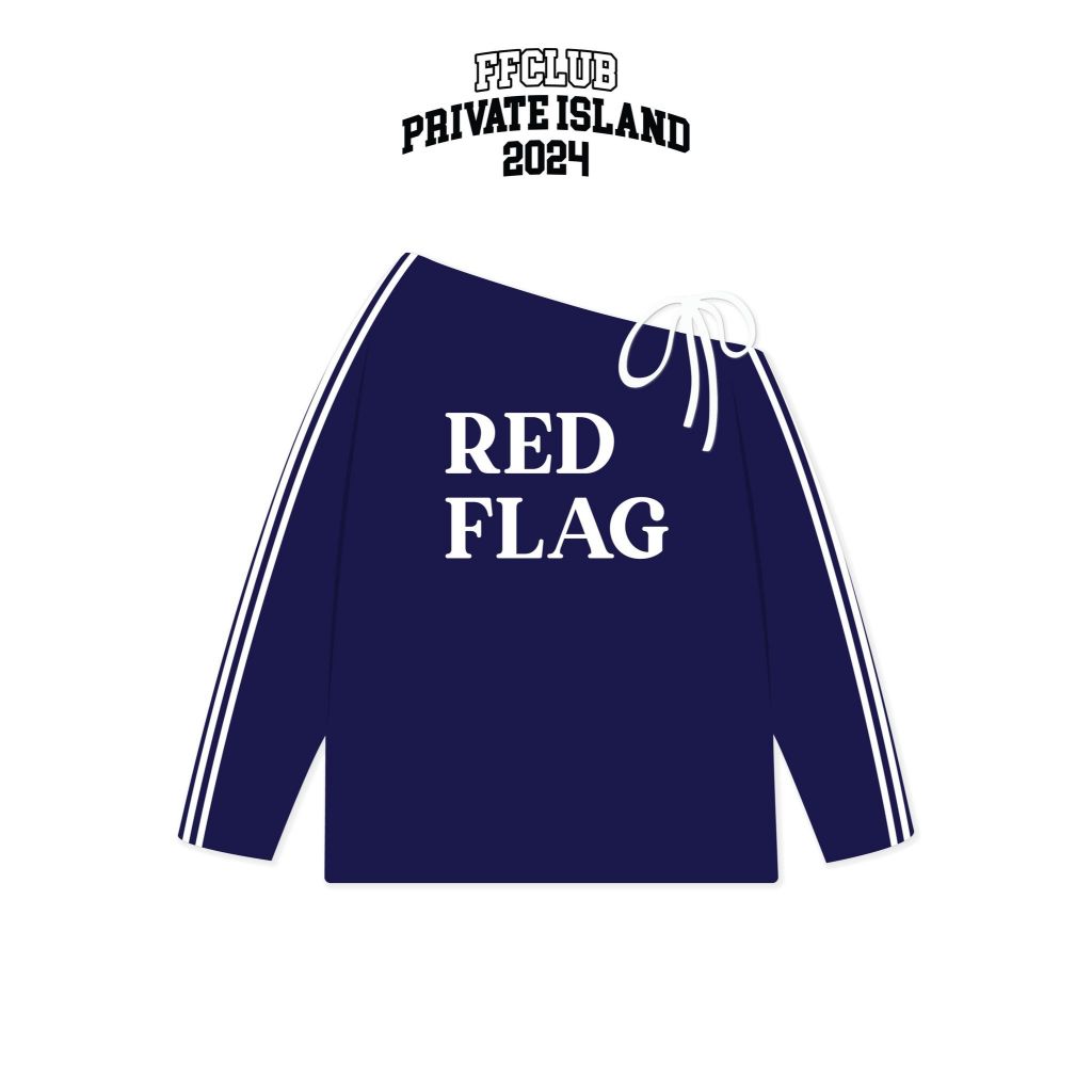ÁO KAKI NỮ LỆCH VAI TAY DÀI PHỐI DÂY FFCLUB REDFLAG FORM RỘNG MIX