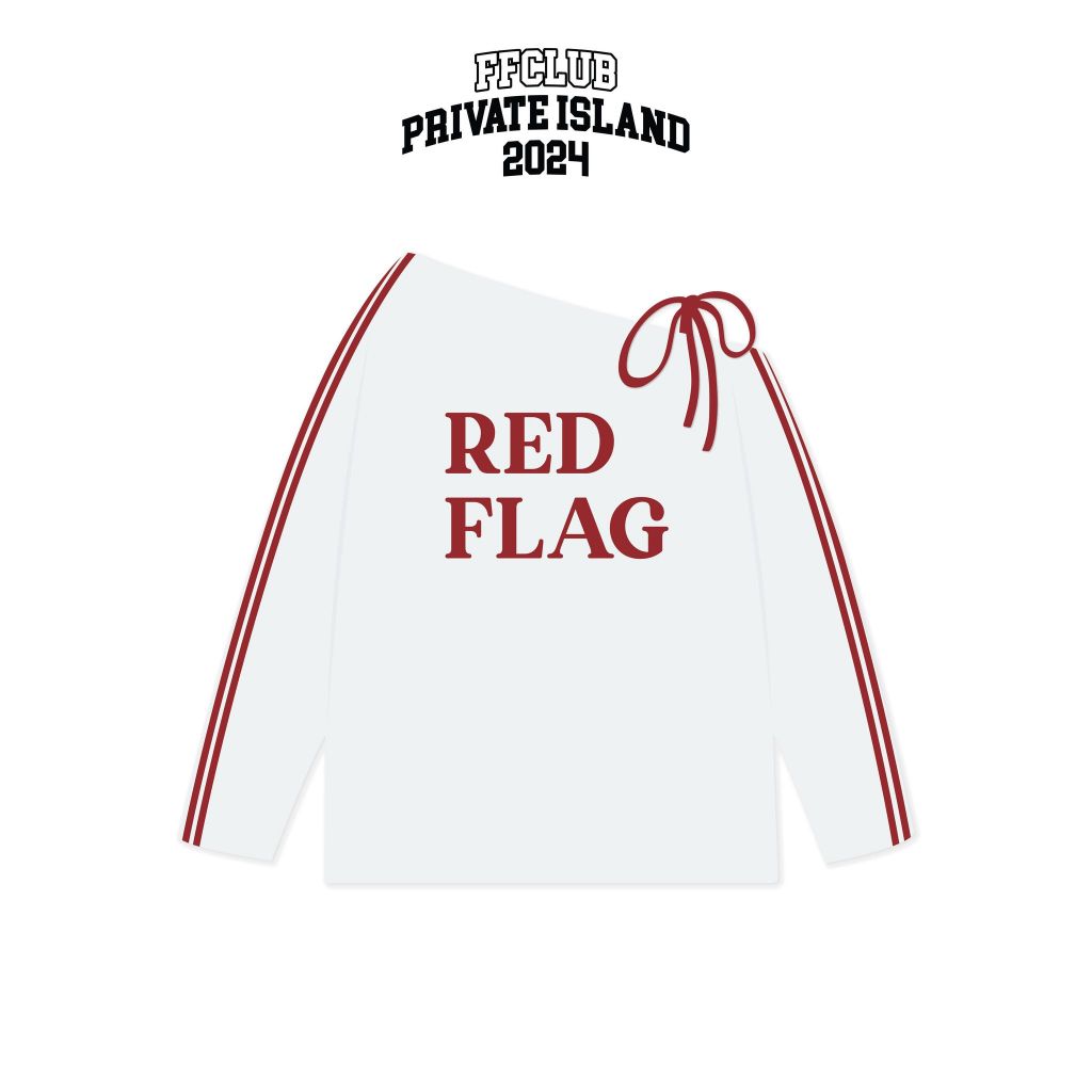 ÁO KAKI NỮ LỆCH VAI TAY DÀI PHỐI DÂY FFCLUB REDFLAG FORM RỘNG MIX