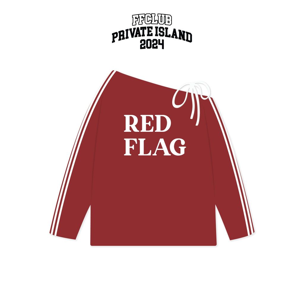 ÁO KAKI NỮ LỆCH VAI TAY DÀI PHỐI DÂY FFCLUB REDFLAG FORM RỘNG MIX