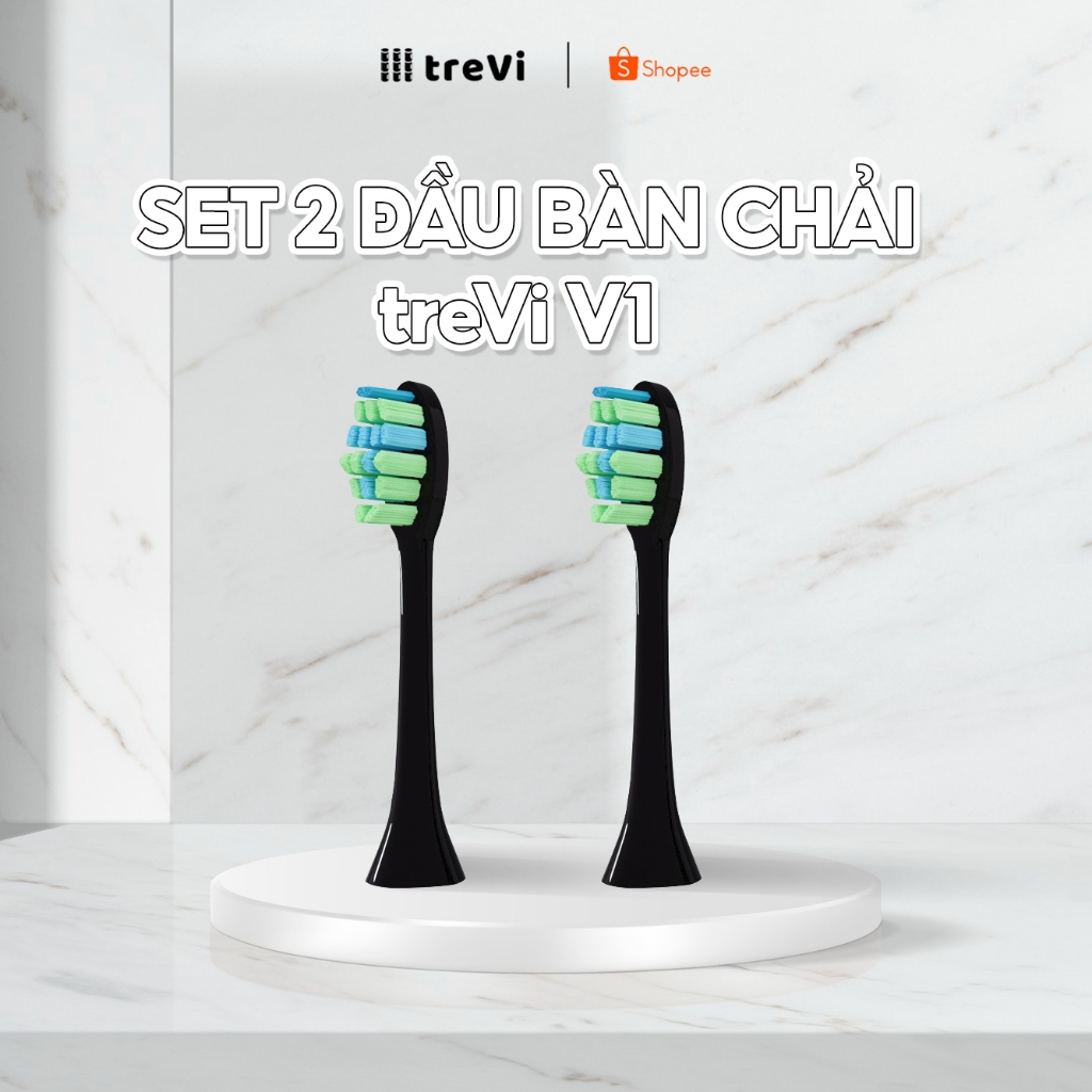 Set 3 Đầu Bàn Chải Điện Thay Thế Cho Bàn Chải treVi V1 Tiện Lợi, Nhỏ Gọn, Siêu Tiết Kiệm, Lông Bàn Chải Mềm Mịn