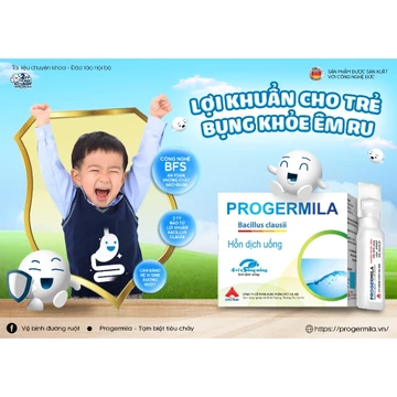 [CHÍNH HÃNG] Men vi sinh PROGERMILA - Tạm biệt tiêu chảy, rối loạn tiêu hóa - Hộp 20 ống.