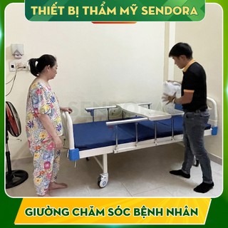 Giường bệnh nhân, giường y tế đa năng cho người bệnh nâng hạ lưng và chân kèm bàn ăn, truyền dịch