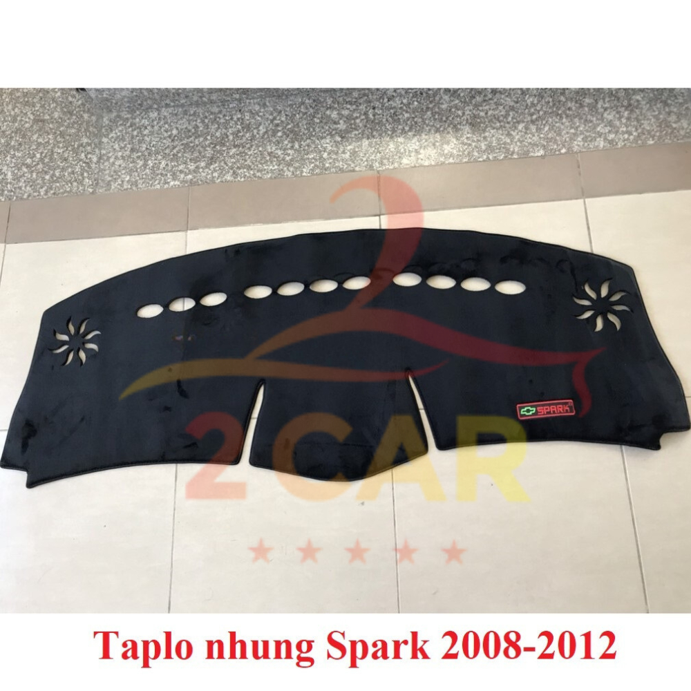 Thảm taplo nhung xe Chevrolet Spark đời  2008- 2009 2010 2011 2012 -Hàng lông cừu 3 lớp chống trượt, chống nắng hiệu quả