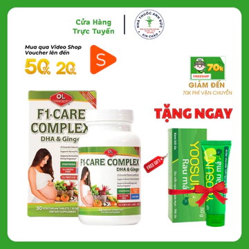 Vitamin bầu F1-Care Complex 30 viên bổ sung tổng hợp Vitamin và vi lượng cho bà bầu - Nhà Thuốc Anh Đức