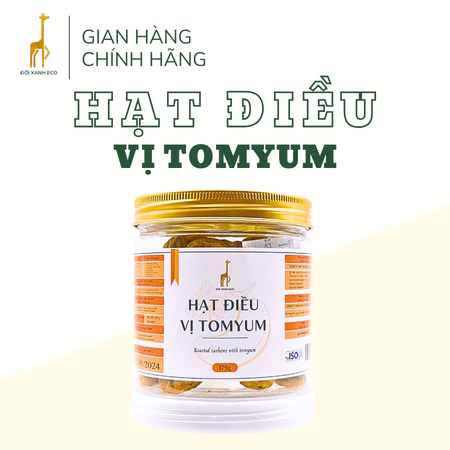 HẠT ĐIỀU SẤY VỊ TOMYUM của Đời Xanh Eco, thơm nồng vị tomyum Thái, 100% hạt chất lượng cao 175gr