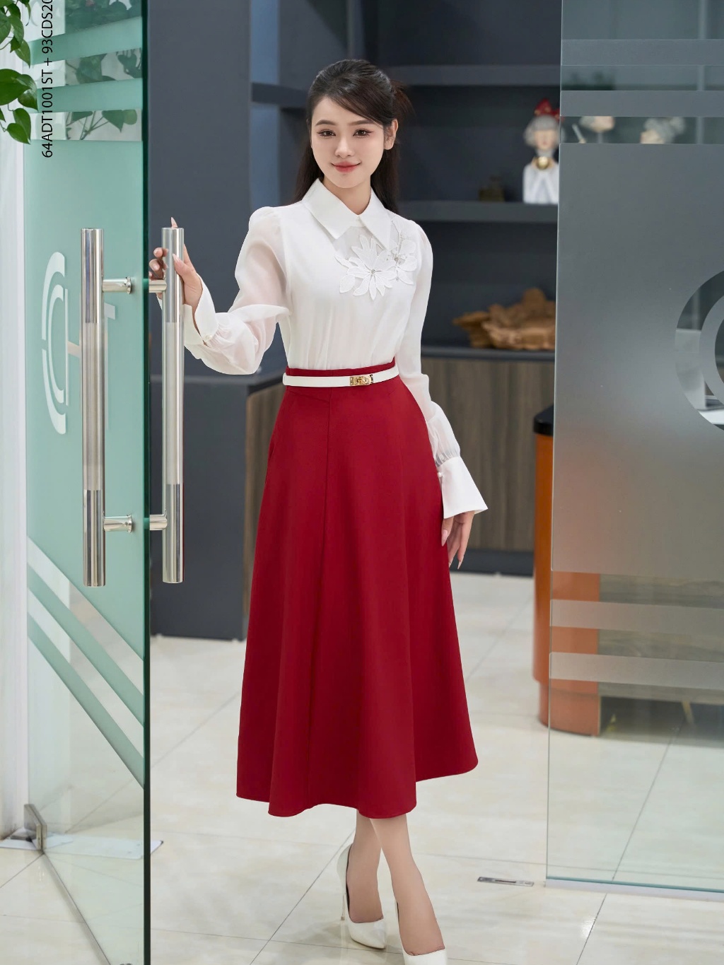 Ảnh Chân Váy 𝐂𝐂𝐇𝐀𝐓 Kiểu Cạp Bổ 7 Mảnh Dáng Xòe Chất Tuytsi Mềm Mịn 93CDS2007XT 1