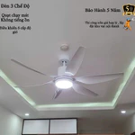 Quạt Trần Lõi Đồng Điều Khiển Từ Xa 6 Cấp Độ Gió Và 3 Chế Độ Ánh Sáng Cực Mát 6 Cánh Tự Động Bảo Hành 10 năm mã 01 — ảnh 2