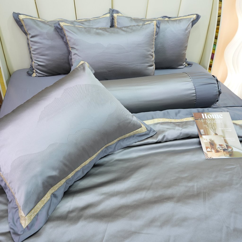 Bộ chăn ga gối ra giường lụa tencel siêu mềm mịn Hàn Quốc Julia 874