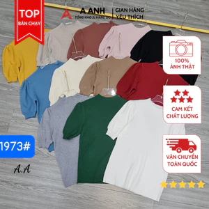 Áo Len Tay Bồng Chất Liệu Len Lông Thỏ Mềm Mịn