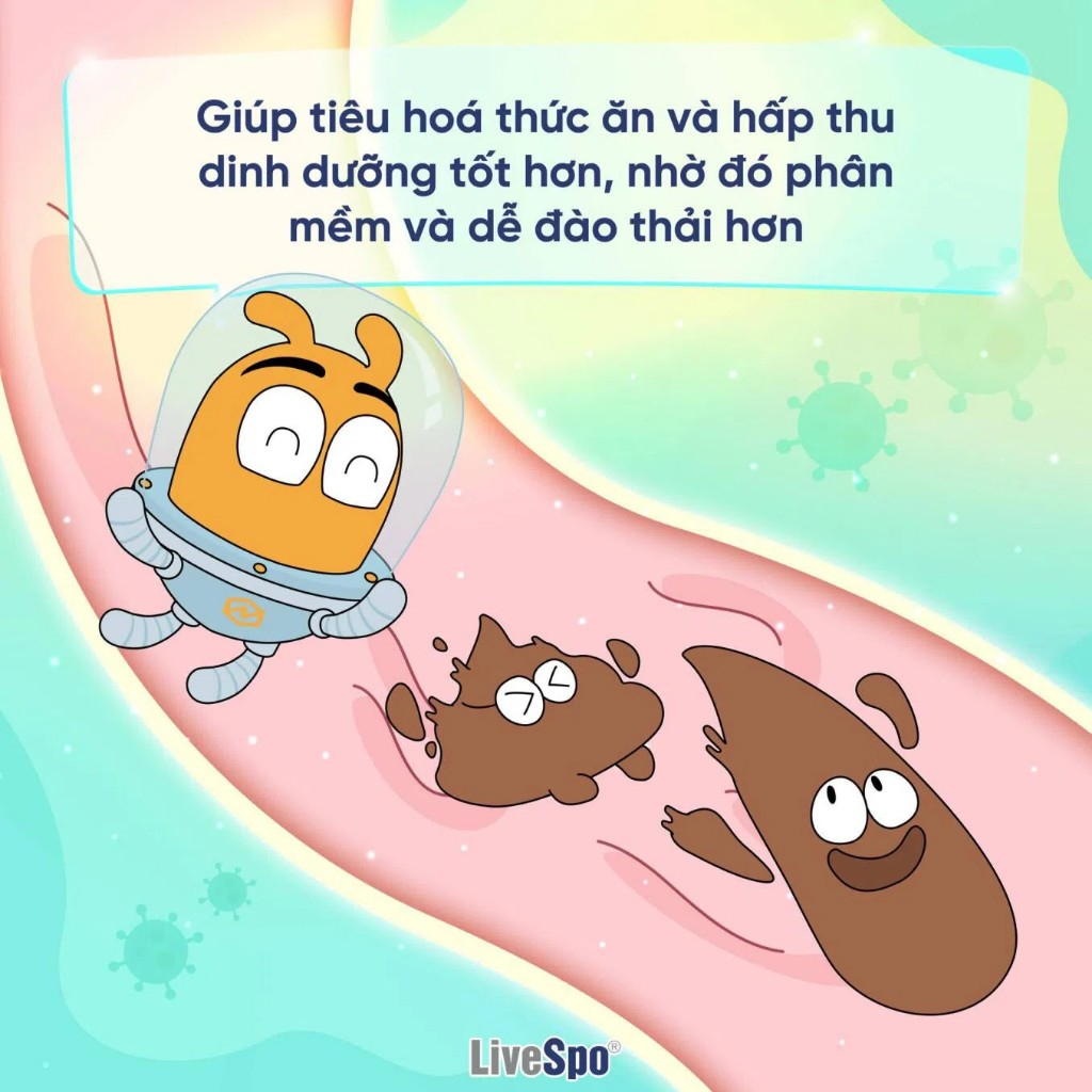 Ảnh Combo 6 hộp Men vi sinh chứa Bào tử lợi khuẩn LiveSpo Pregmom cho bé Táo bón, Biếng ăn (20 ống) 3