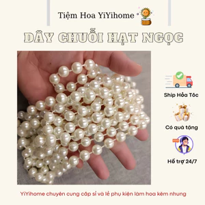 1M Dây Chuỗi Hạt Ngọc Trai 8mm Dùng Trang Trí Tiệc Cưới, Gói Hoa Handmade YiYihome