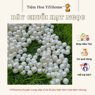 1M Dây Chuỗi Hạt Ngọc Trai 8mm Dùng Trang Trí Tiệc Cưới, Gói Hoa Handmade YiYihome