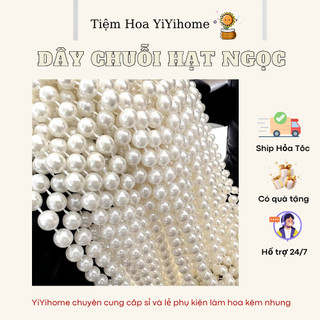 1M Dây Chuỗi Hạt Ngọc Trai 8mm Dùng Trang Trí Tiệc Cưới, Gói Hoa Handmade YiYihome