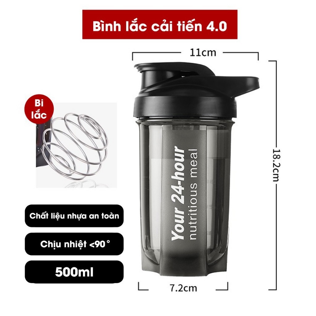 Bình lắc thể thao AFIT chất liệu cao cấp thể tích 500ml phục vụ tập gym, chơi thể thao, dã ngoại