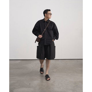 HYPNOTISM | “CURVY SLEEVES SHIRT” - Áo sơmi unisex tay dài ống cong form rộng