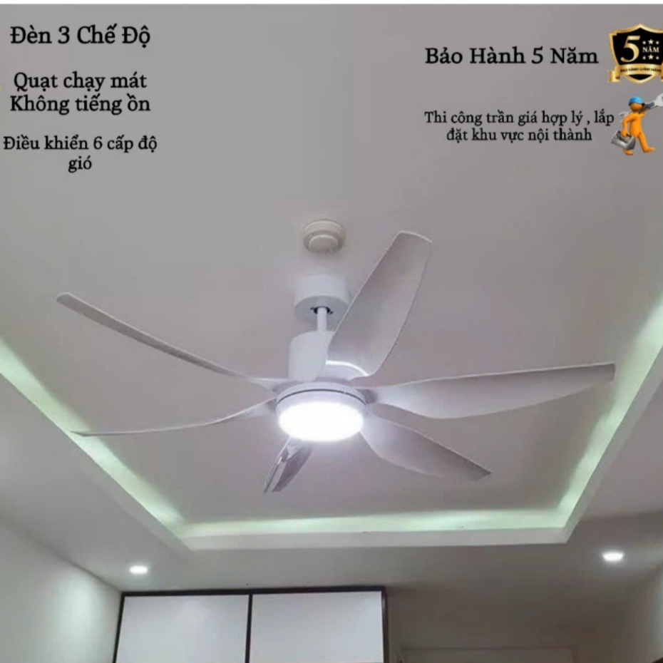 Quạt Trần 6 Cánh Mart.home Lõi Đồng Điều Khiển Từ Xa 6 Cấp Độ Gió Và 3 Chế Độ Ánh Sáng Cực Mát Tự Động BH 10 Năm - ảnh 8