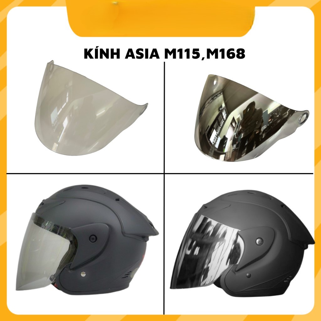 Kính Gắn Nón Bảo Hiểm 3/4 ASIA, BOPA