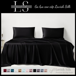 (Deal Hời) Ga giuòng drap lẻ Lụa LS Lavish silk Hàng loại 1 cao cấp mát lạnh_Đen