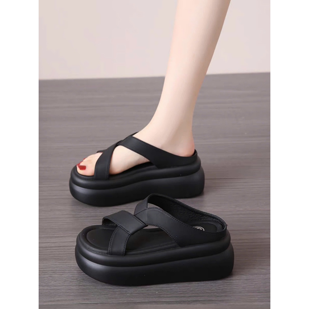 DÉP QUAI XOẮN NÂNG ĐẾ 6CM DA XỊN CAO CẤP XJHZ3