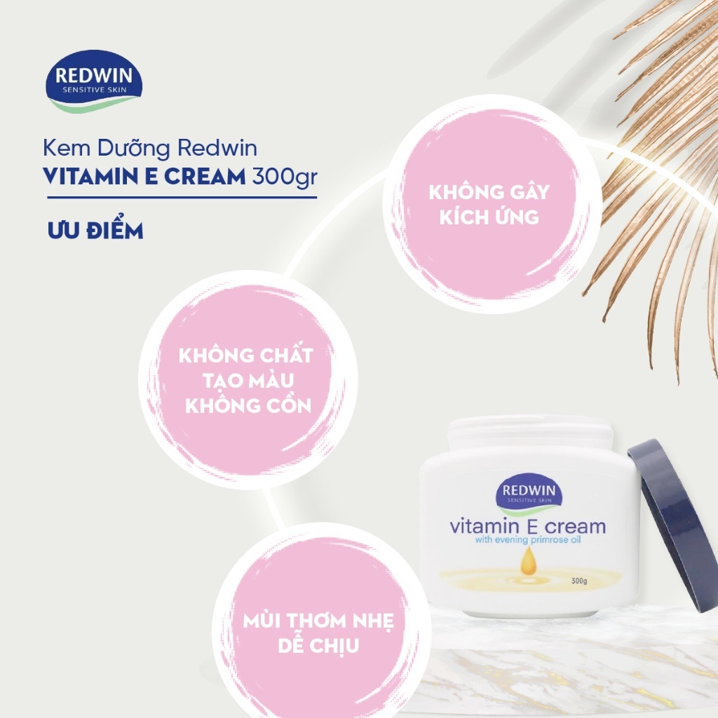 Kem Dưỡng Da Cao Cấp Redwin Vitamin E Cream 300g Nội Địa Úc Dưỡng Ẩm Và Duy Trì Sự Đàn Hồi Của Da