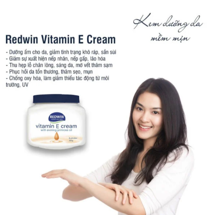 Kem Dưỡng Da Cao Cấp Redwin Vitamin E Cream 300g Nội Địa Úc Dưỡng Ẩm Và Duy Trì Sự Đàn Hồi Của Da