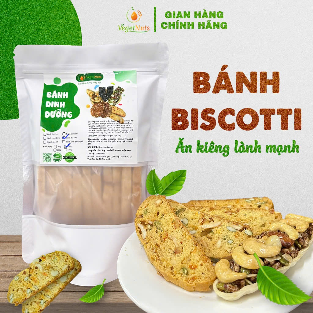 Bánh Biscotti healthy mix hạt dinh dưỡng cho người ăn kiêng, giảm cân ...