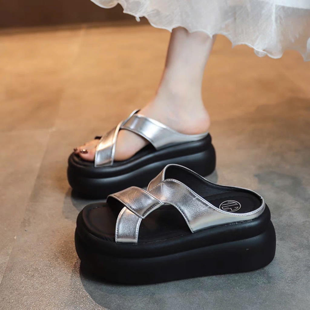 DÉP QUAI XOẮN NÂNG ĐẾ 6CM DA XỊN CAO CẤP SZHYZJ3