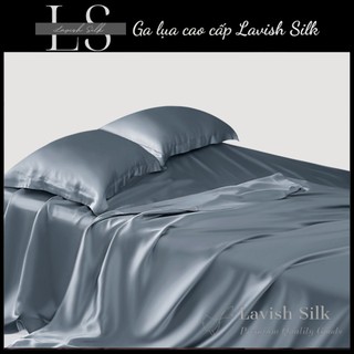 (Deal Hời) Ga giuòng drap lẻ Lụa LS Lavish Silk Hàng loại 1 cao cấp mát lạnh_Xám Ánh Xanh
