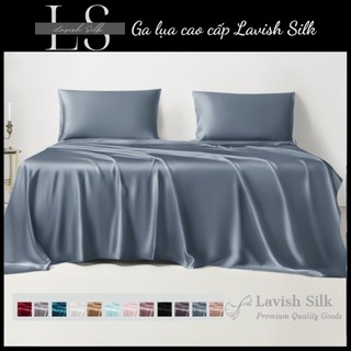 (Deal Hời) Ga giuòng drap lẻ Lụa LS Lavish Silk Hàng loại 1 cao cấp mát lạnh_Xám Ánh Xanh