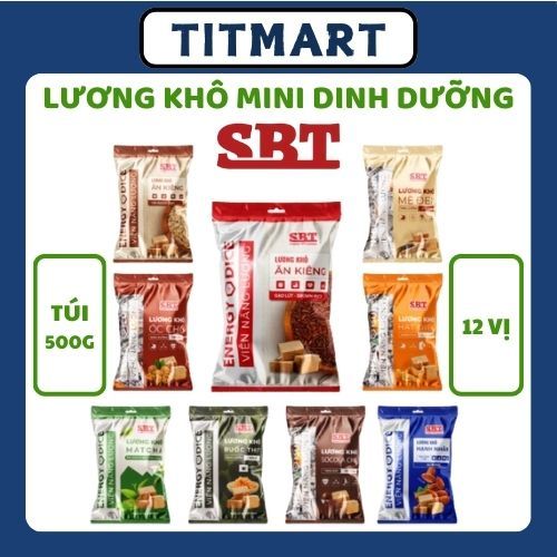 Lương khô Mini SBT Việt Nam 12 vị Túi 500gr Lương Khô Dinh Dưỡng Ăn Vặt ...