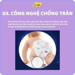 (XẢ KHO)Bỉm/ tã dán trẻ em Kissme Premium,siêu mỏng thoáng khí thấm hút tốt (Size S54/M46) - 23h.shop