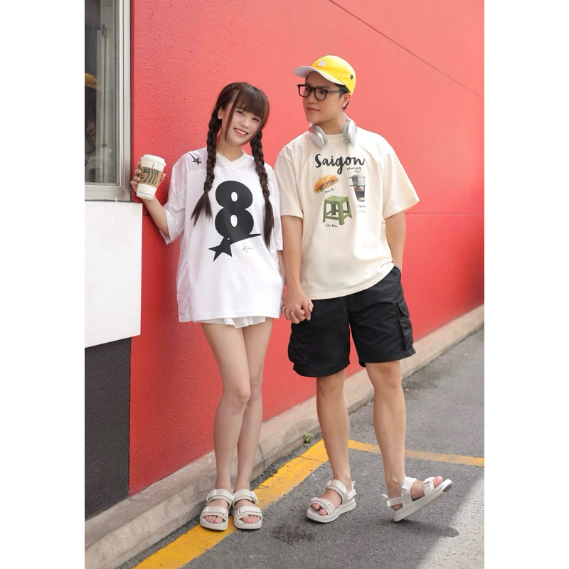 Ảnh Sandal Unisex Genki Màu Kem Quai Ngang Đế Cao Su Thời Trang Sport YK278 2