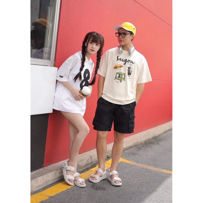 Ảnh Giày Sandal Unisex Genki Màu Kem Quai Ngang Đế Cao Su Thời Trang Chính Hãng Streetstyle YK278 2