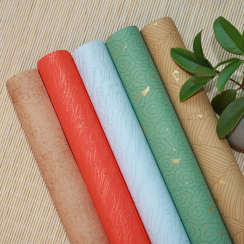 [41 MẪU] 5TỜ GIẤY XUYẾN CHỈ HOA VĂN 5 MÀU 34*138CM GIẤY SINH TUYÊN(ST) - BÁN SINH BÁN THỤC(BST)