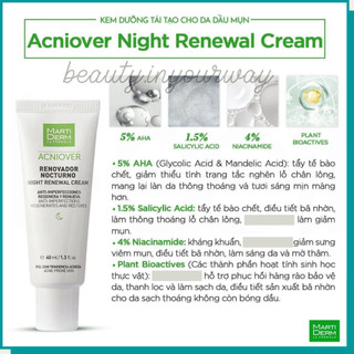 Kem Dưỡng Tái Tạo Ban Đêm MartiDerm Acniover Night Renewal Cream 40ml